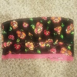 Lace design multi colored floral bandeau.